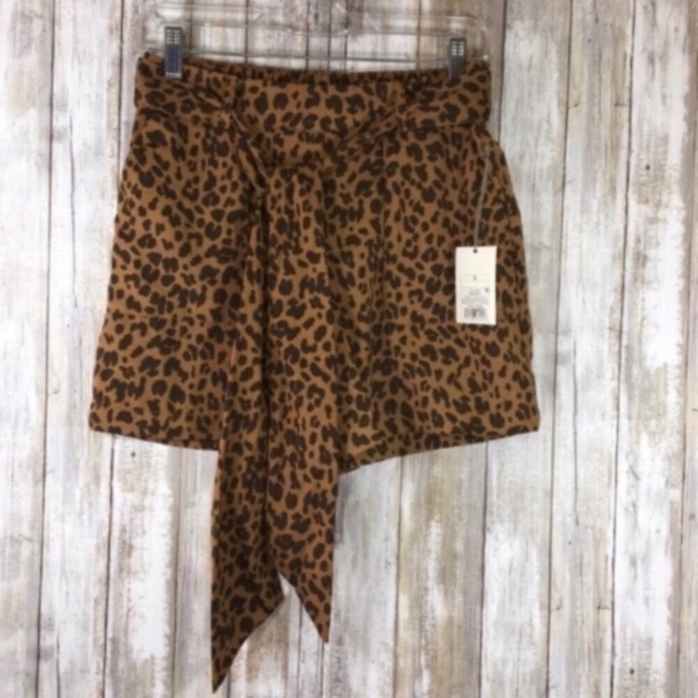 A New Day Leopard Print Tie Paper Bag Shorts - Picture 3 of 6